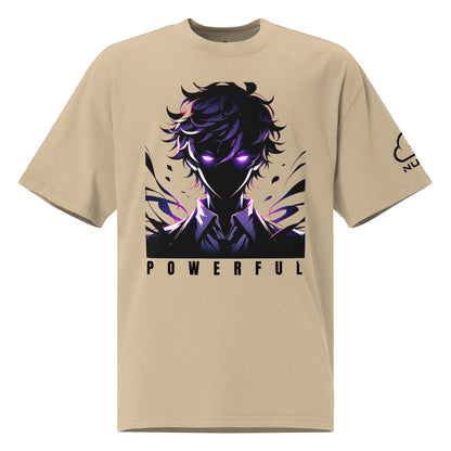 Camiseta Oversized desbotada unissex, Street estampa Phonk Style (Powerful) - NUVE