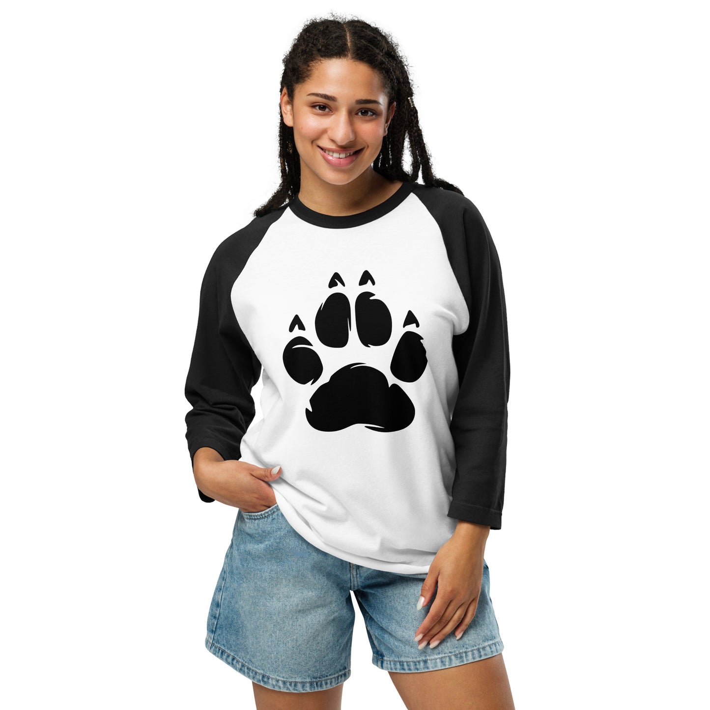 Camisa raglan com manga 3/4 com estampa minimalista - NUVE