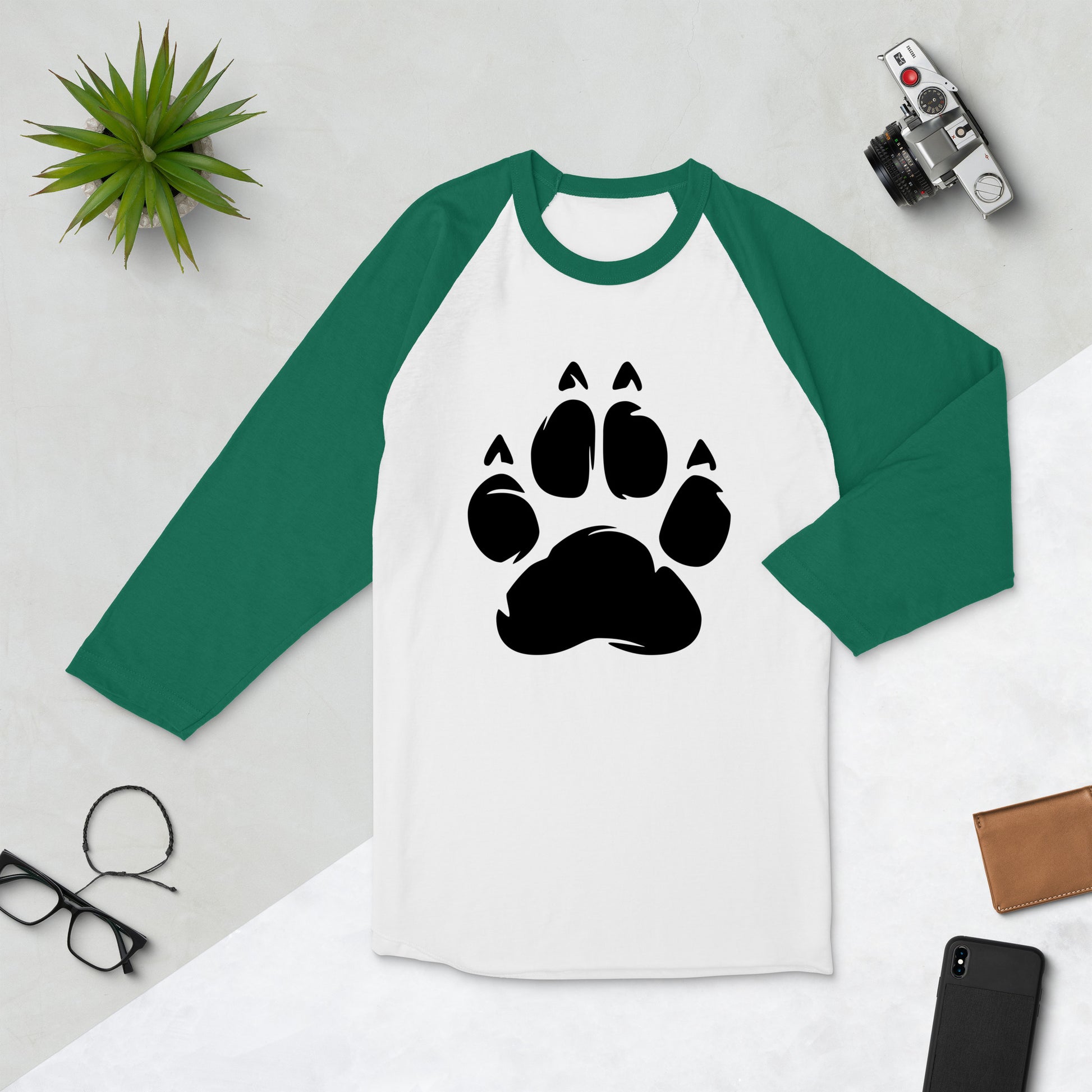 Camisa raglan com manga 3/4 com estampa minimalista - NUVE