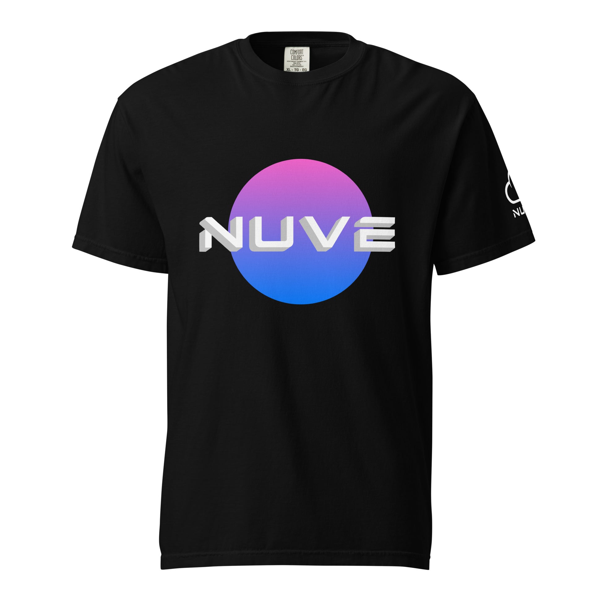 Camiseta unissex tingida escura com estampa (Futuristic Nuve) - NUVE