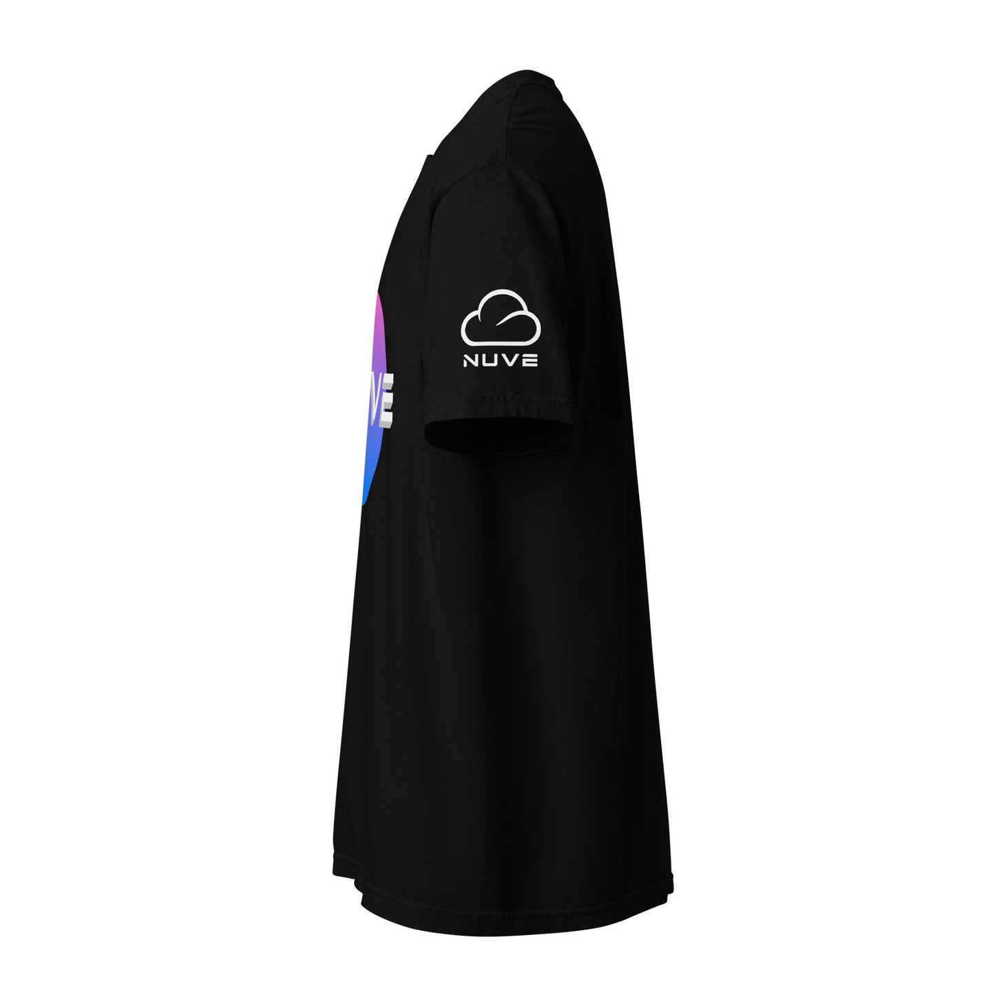 Camiseta unissex tingida escura com estampa (Futuristic Nuve) - NUVE