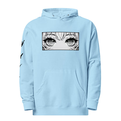 Moletom com capuz unissex, Street com estampa de anime (Girl Eyes) - NUVE