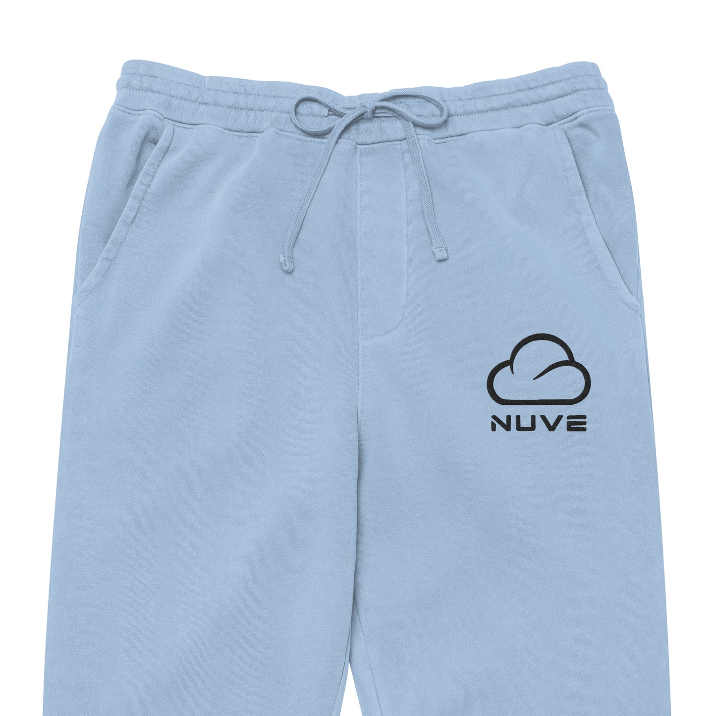 Calça de moletom unissex tingida com pigmento claro, estampa minimalista (NUVE) - NUVE