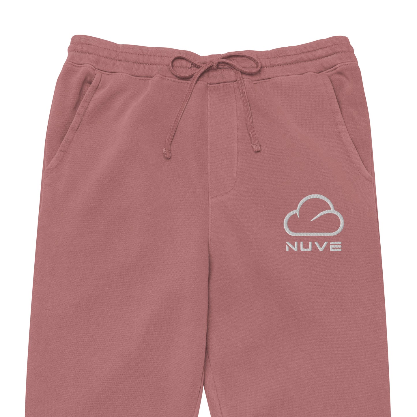 Calça de moletom unissex tingida com pigmento escuro, estampa minimalista (NUVE) - NUVE