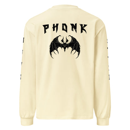 Camisa premium de manga comprida pesada, Streetwear estampa Phonk Style (Dark Phonk) - NUVE