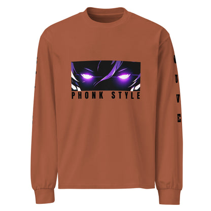 Camisa premium de manga comprida pesada, Streetwear estampa Phonk Style (Dark Phonk) - NUVE