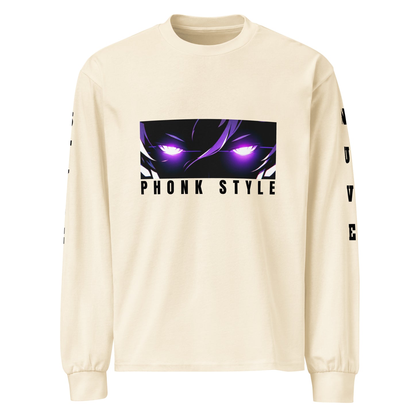 Camisa premium de manga comprida pesada, Streetwear estampa Phonk Style (Dark Phonk) - NUVE