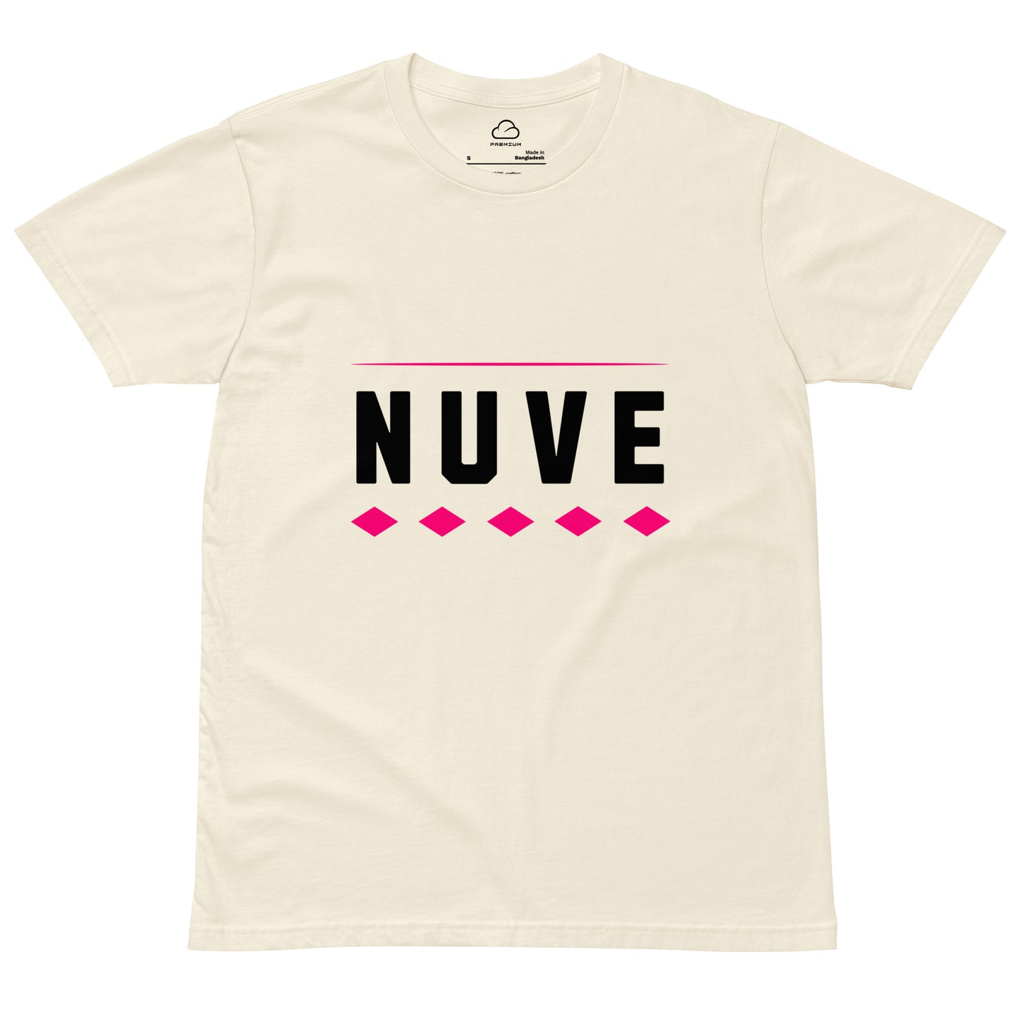 Camiseta clara unissex premium com estampa minimalista (Nuve Diamonds) - NUVE