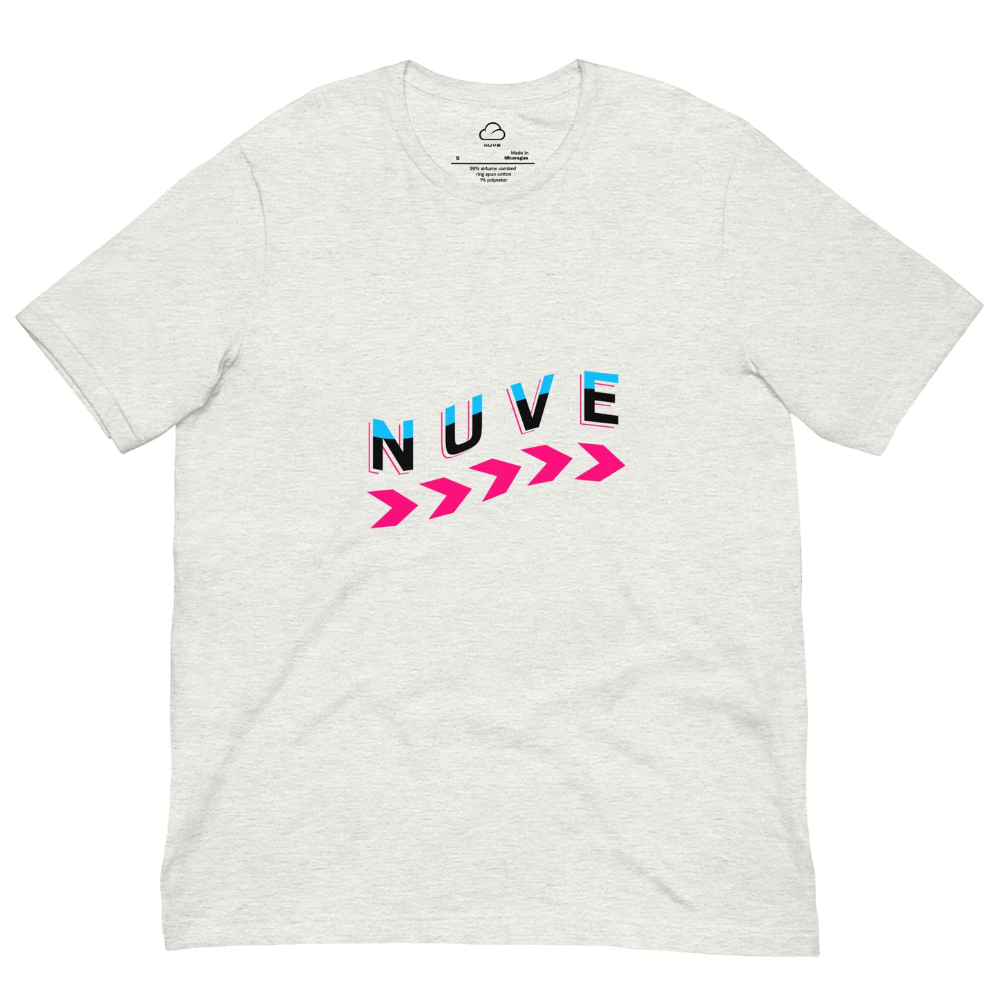 Camiseta clara unissex com estampa minimalista (Nuve Wave) - NUVE