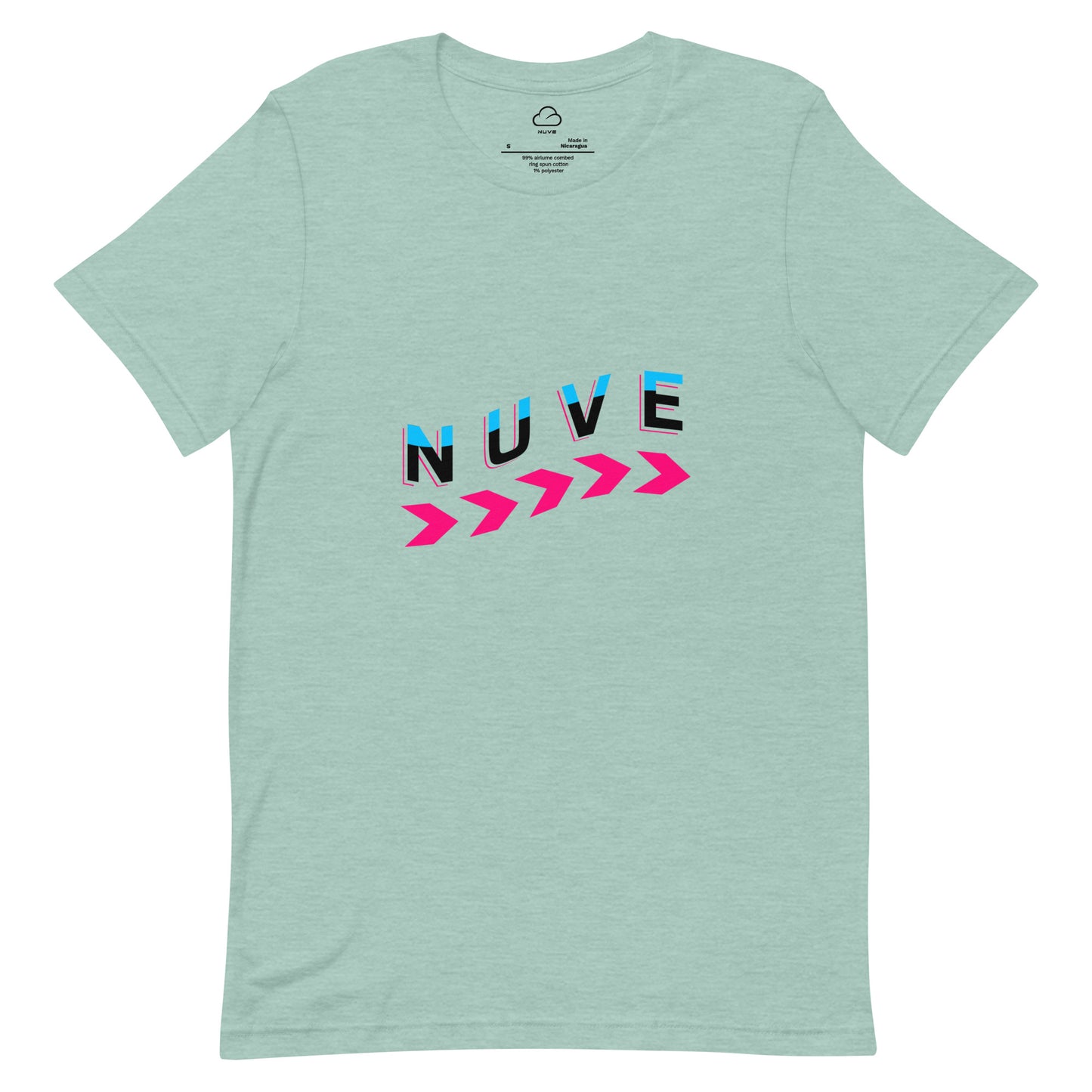 Camiseta clara unissex com estampa minimalista (Nuve Wave) - NUVE