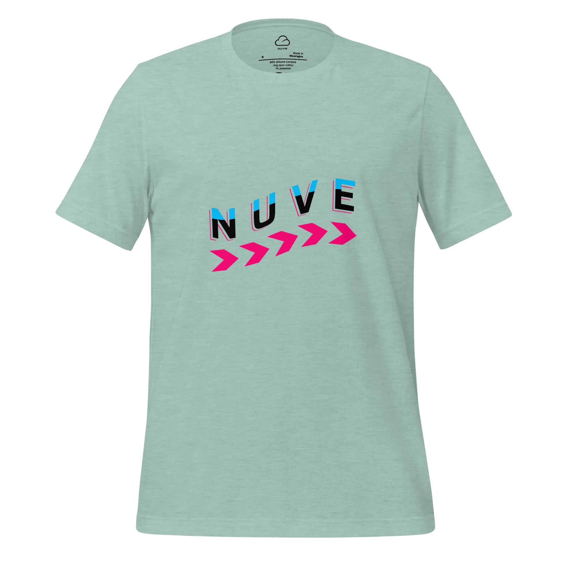 Camiseta clara unissex com estampa minimalista (Nuve Wave) - NUVE