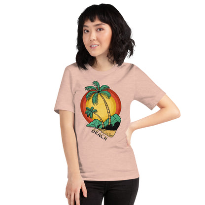 Camiseta unissex com estampa tropical (Beach Island) - NUVE