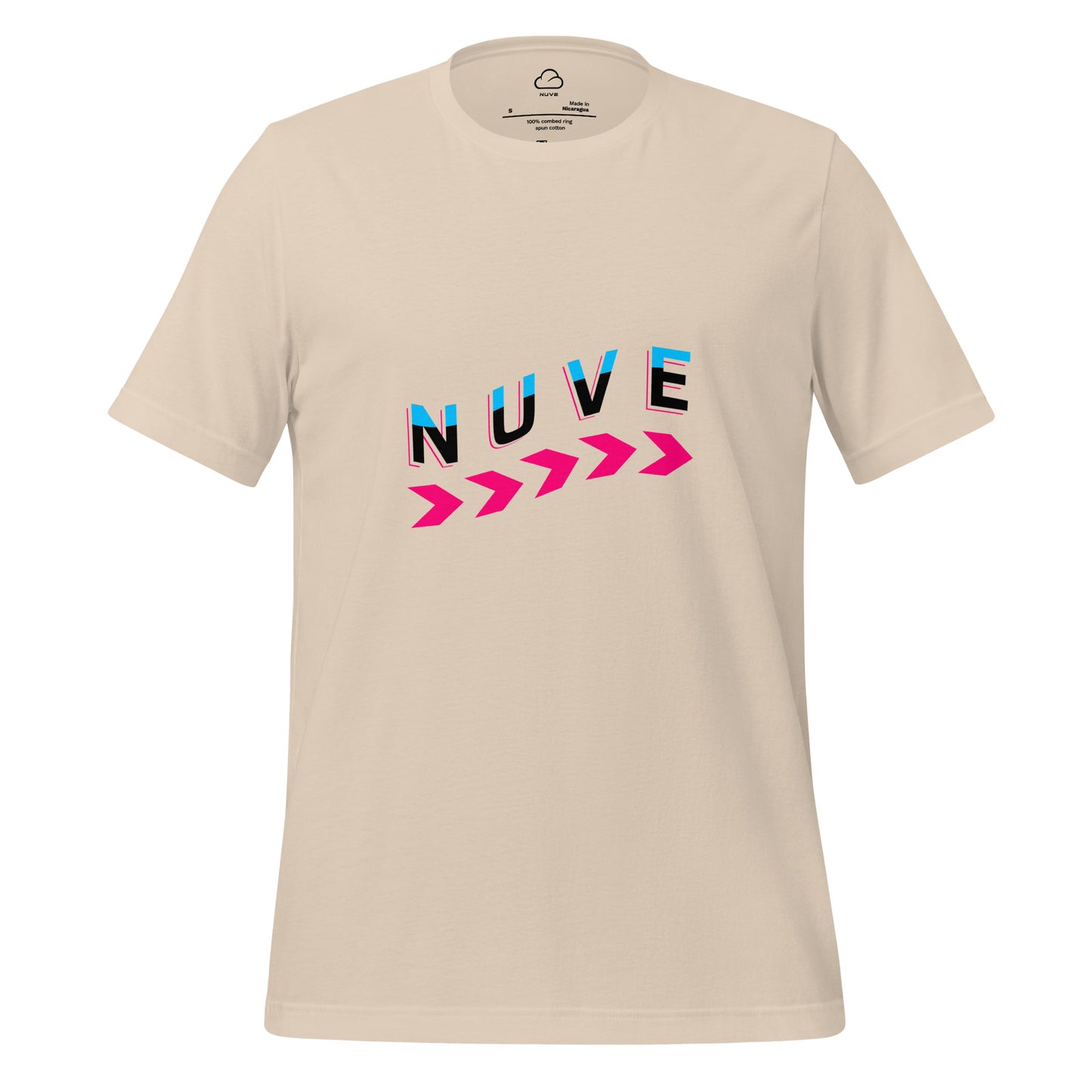 Camiseta clara unissex com estampa minimalista (Nuve Wave) - NUVE