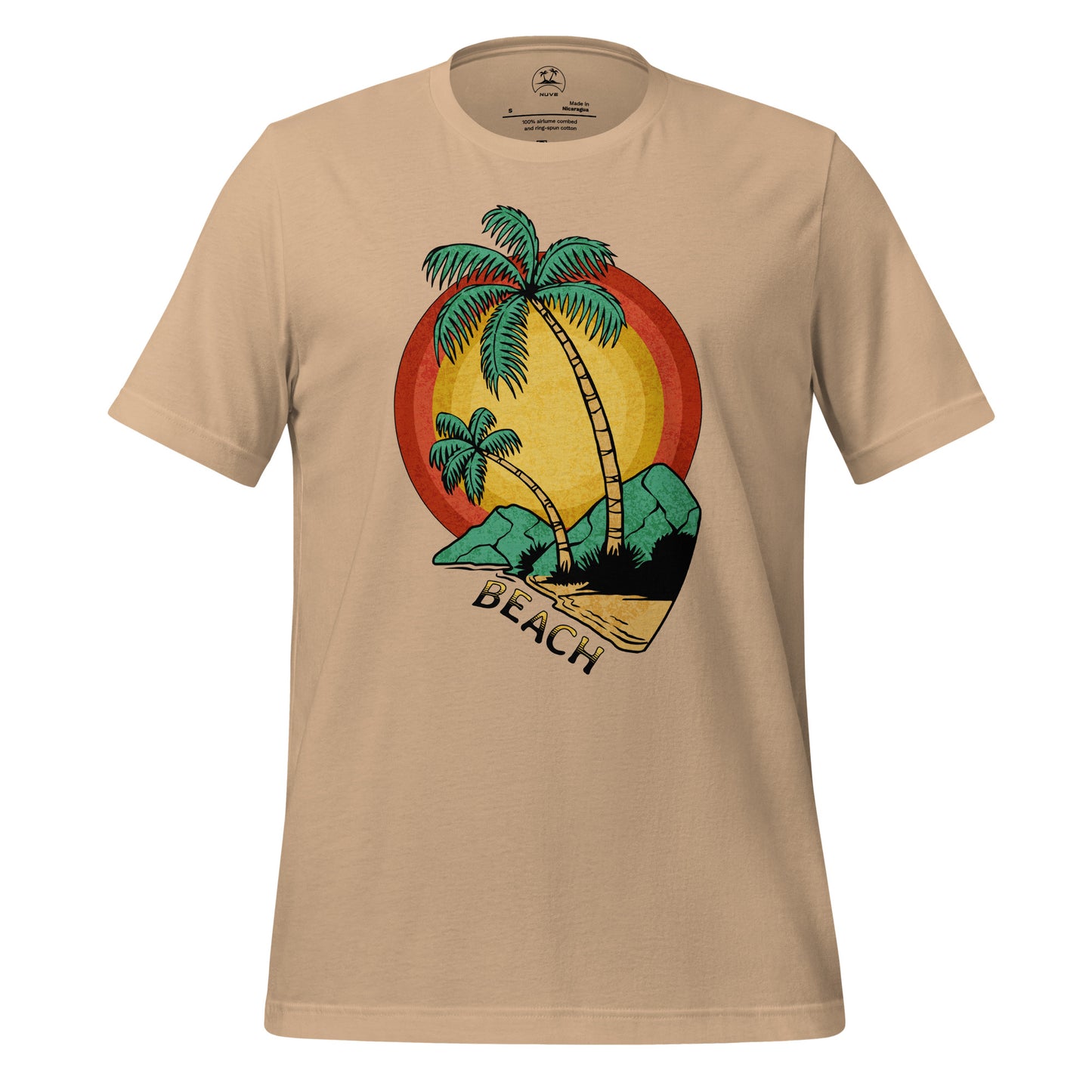 Camiseta unissex com estampa tropical (Beach Island) - NUVE