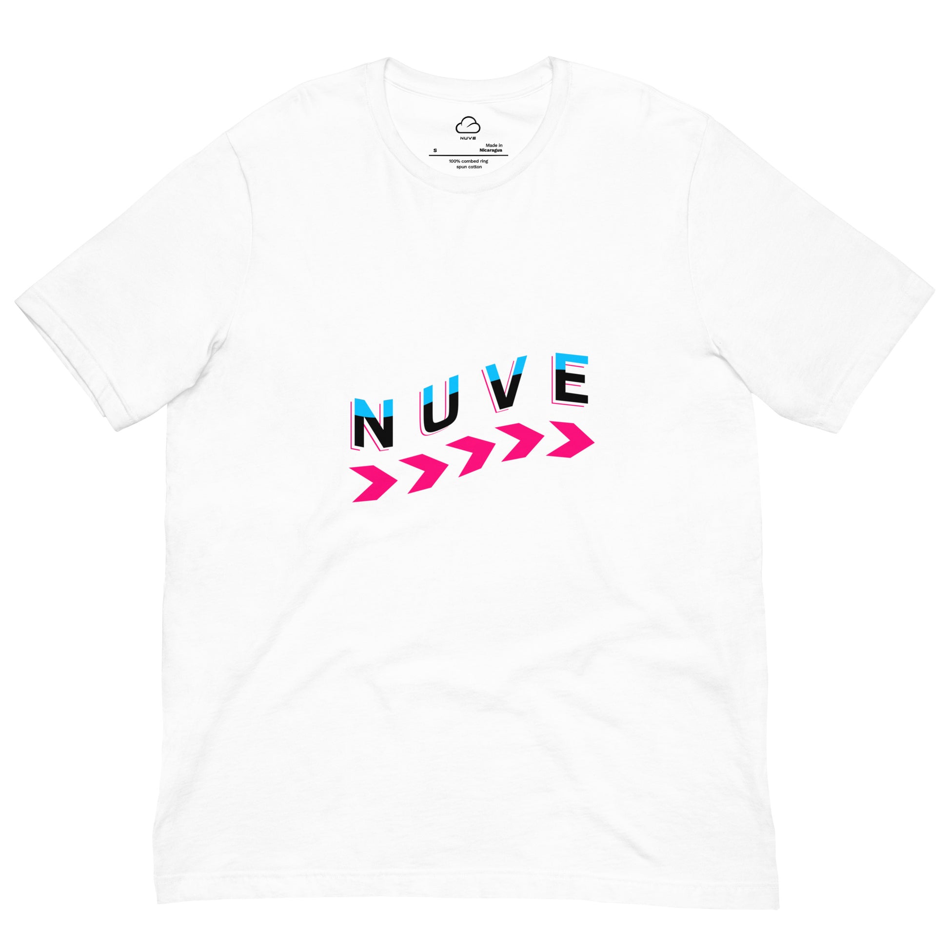 Camiseta clara unissex com estampa minimalista (Nuve Wave) - NUVE