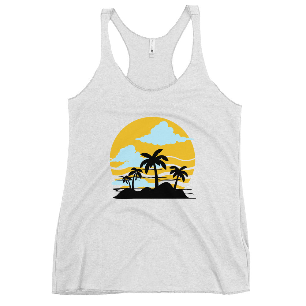 Regata Racerback Feminina com estampa tropical (Tropical Island) - NUVE