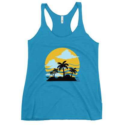 Regata Racerback Feminina com estampa tropical (Tropical Island) - NUVE